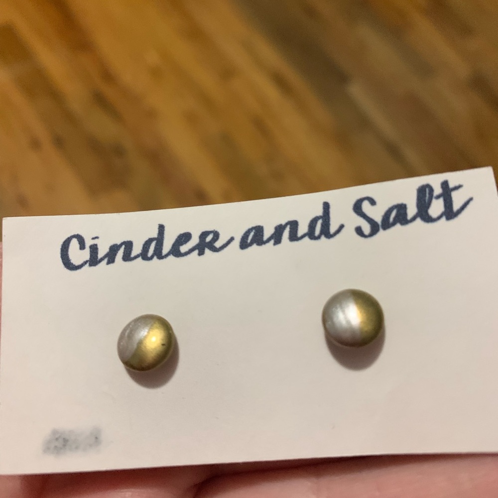 Earring studs made from vintage brass